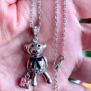 Adorable FAC Butler articulated teddy bear necklace